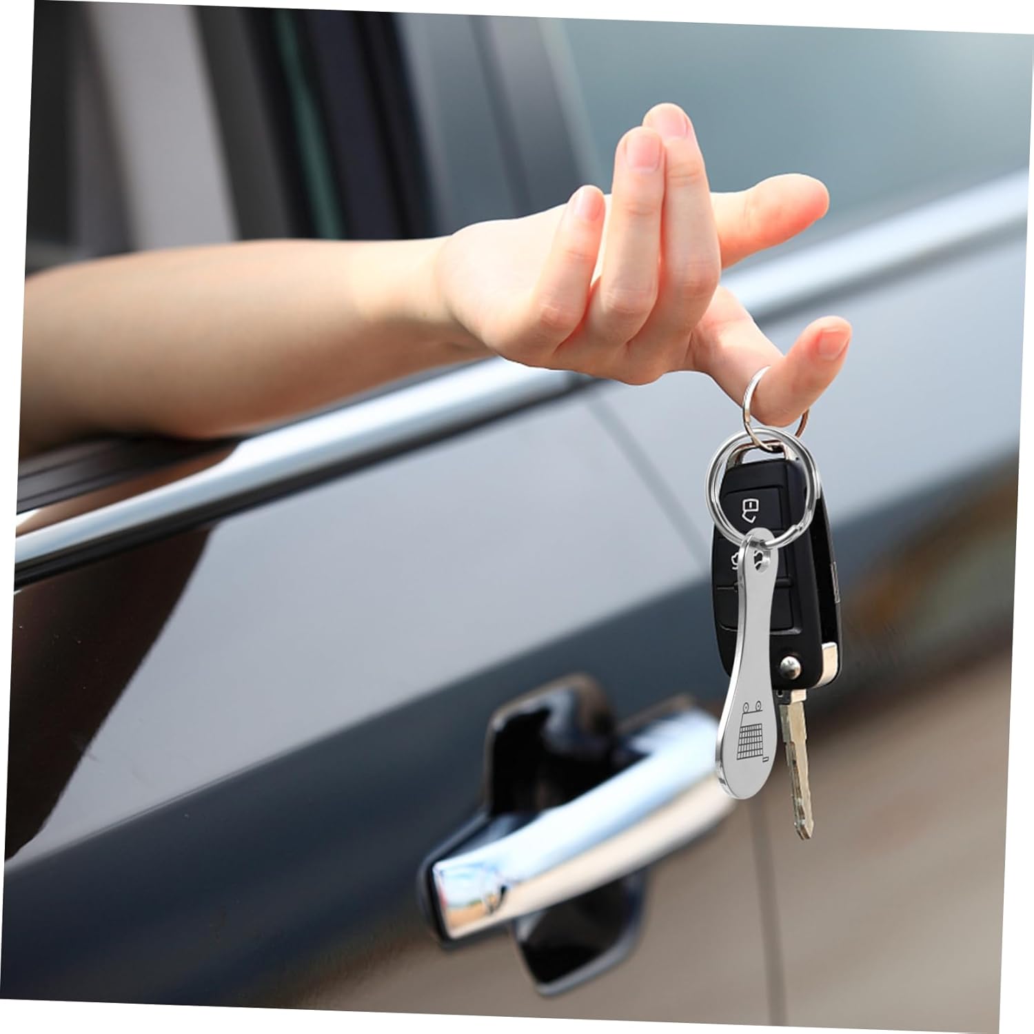 Mini Aluminum Alloy Key Ring Shopping Trolley Tokens(3Pcs)