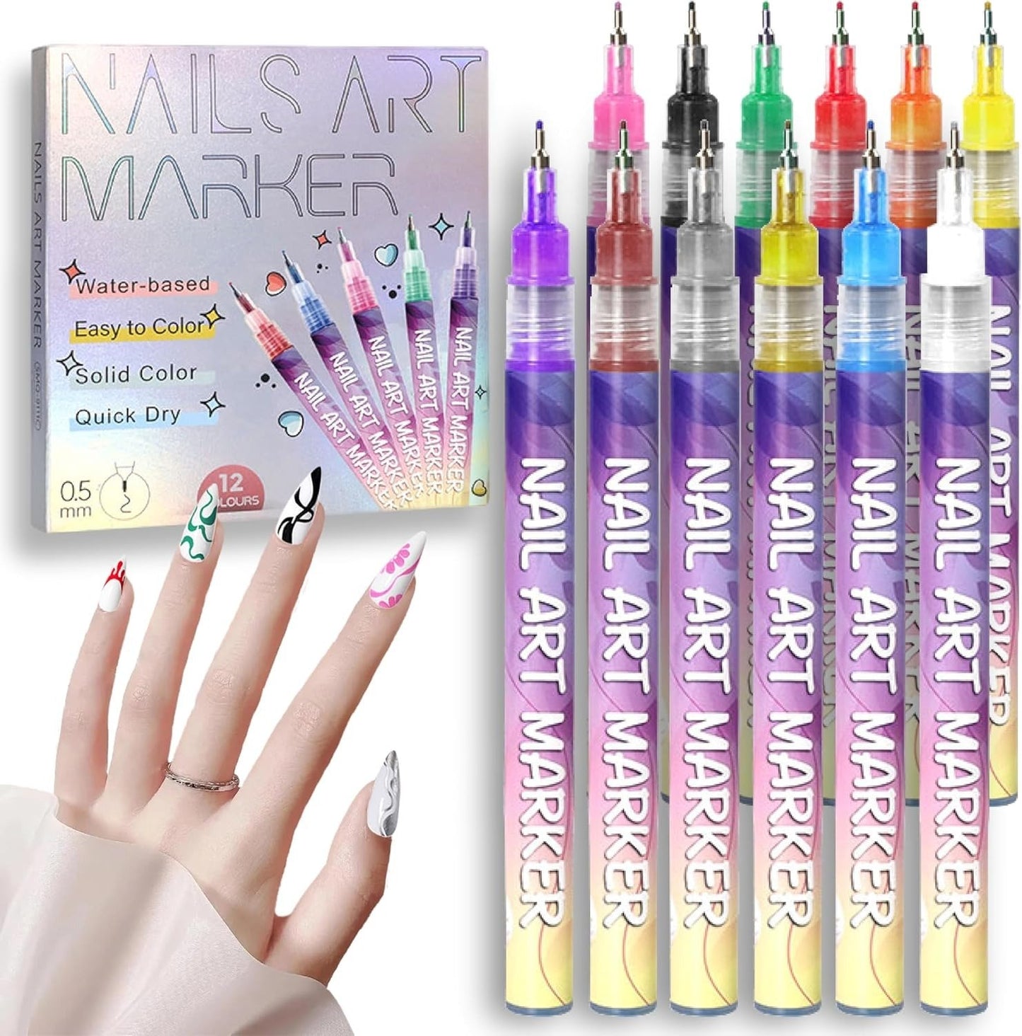 🔥Last Day 49%OFF🎨12 Colors Nail Art Pens Set