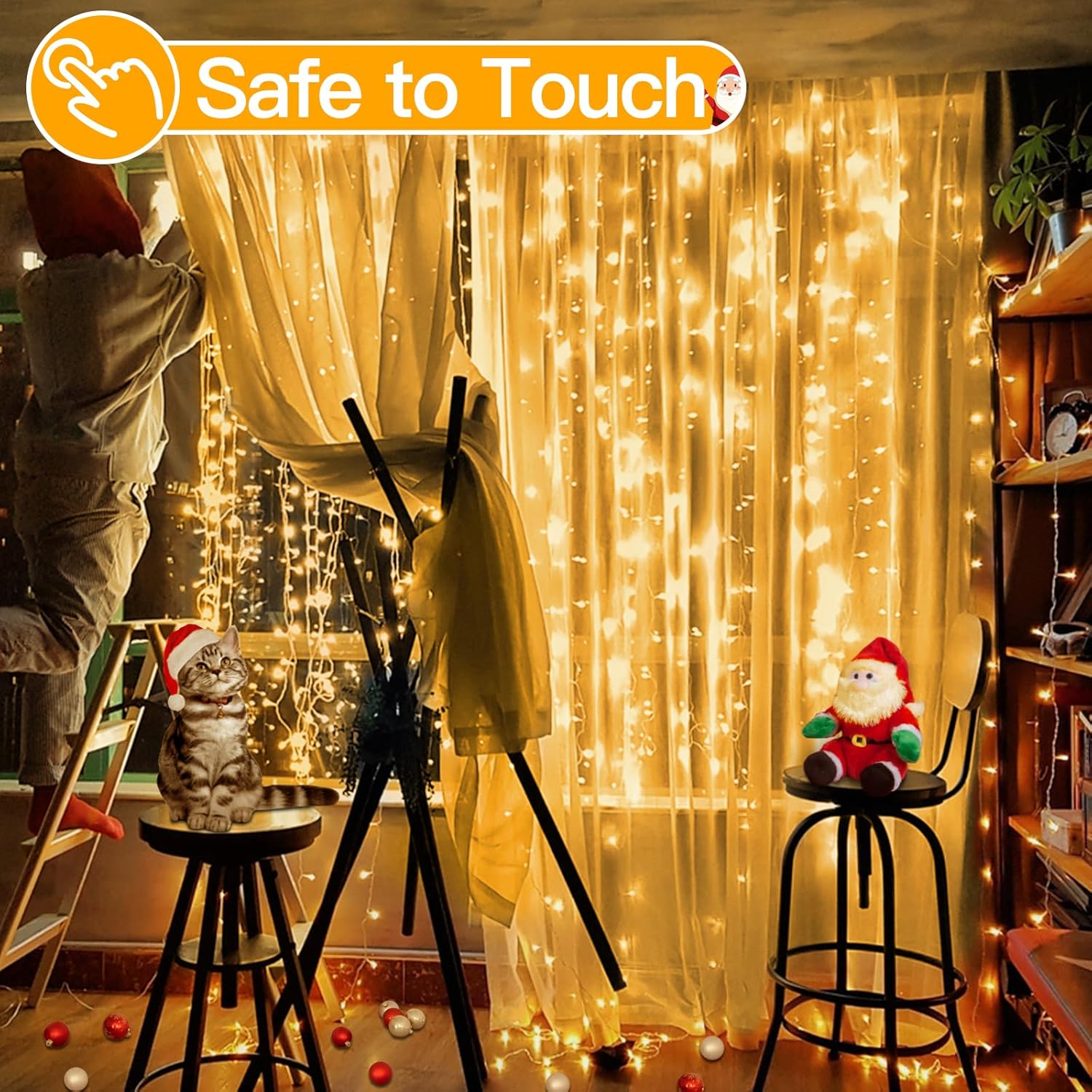 ✨LED Light Strip, USB Powered LED Curtain Light String for Gift Set