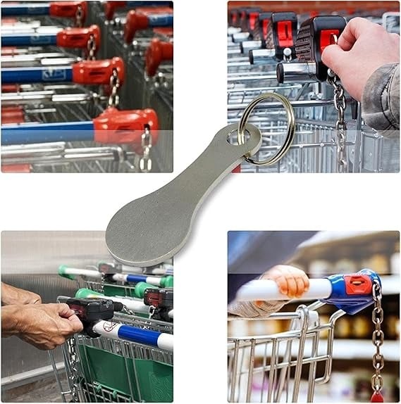 Mini Aluminum Alloy Key Ring Shopping Trolley Tokens(3Pcs)