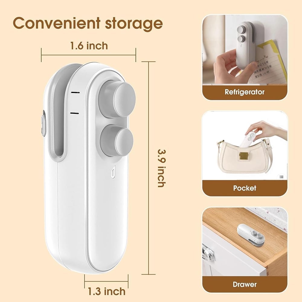 🎁Small 2-in-1 Rechargeable Magnetic Snack Sealer Household Mini Sealing Machine